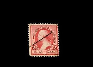 Vintage Stamp, UNITED STATES 2 CENT GEORGE WASHINGTON, 1890, Red, 2's Capped - Picture 1 of 3