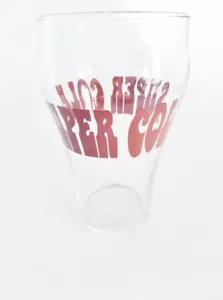 Vintage Large Coke Glass Super Cola Tumbler 1970s Soda Pop 1 Quart Pepsi Cola Ad - Picture 1 of 4