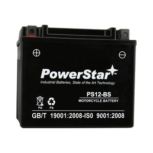 PowerStar YTX12-BS Motorcycle Battery For Kymco Bet & Win 250 2002 to 2004 - Picture 1 of 11