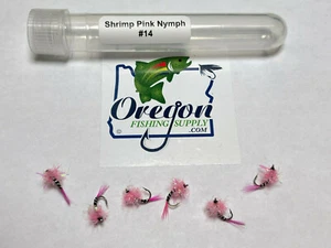 Shrimp Pink Nymph, 6 Fly. FREE shipping on Additional Items! - Picture 1 of 4