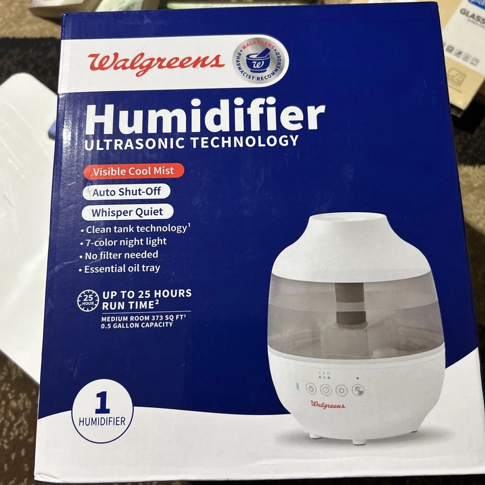 NIB Walgreens Humidifier Ultrasonic Technology Visible Cool Mist - Image 1 of 1