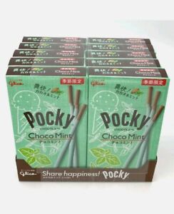 Glico Chocolate Mint Pocky 2.30 oz. (32.7g x 2 bags) x 10 Boxes -Limited Edition