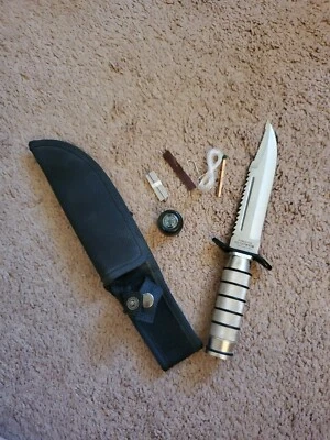 CUCHILLO DE CAZA TÁCTICO COMBATE SUPERVIVENCIA 9.5" con FUNDA Foto 1 de 4