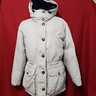 Lands End  Women Nylon Goose Down Winter Zip Hooded Parka Coat  10 Pockets S