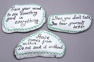 CLEARANCE: Hand Painted Stones inspirational Zen Rock Art Gift Idea Quote Decor - Picture 1 of 5