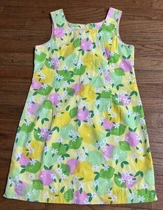 Vintage Lilly Pulitzer Girls Orange Blossom Lemonade Shift Dress Sz-14 - Picture 1 of 4
