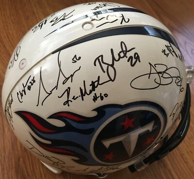 2012 Titans team signed FS Pro Line game helmet Chris Johnson Bruce Matthews JSA - Image 1 of 2