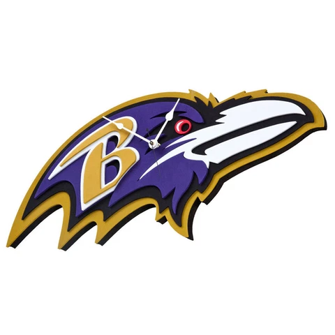 Foam Fanatics NFL Baltimore Ravens 3-D Foam Wall Clock Home Office decor Cover