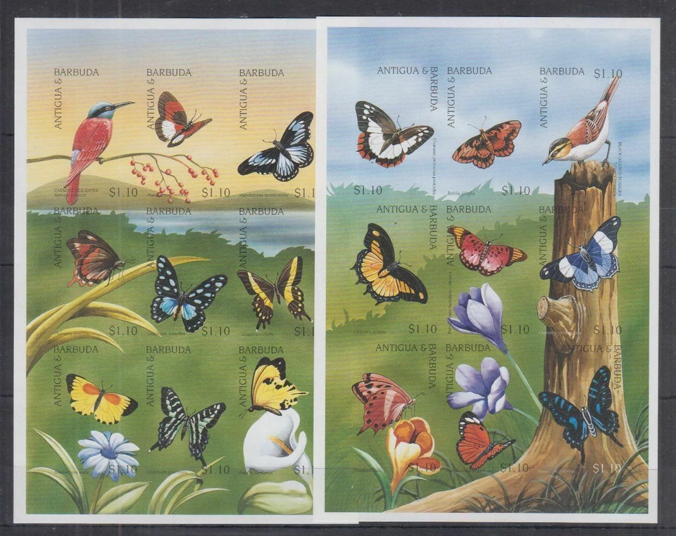 T Antigua & Barbuda - MNH - Nature - Butterflies - Birds - Imperf - Image 1 of 1