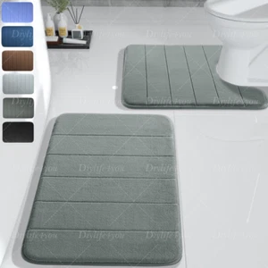 Memory Foam Bath Rug Bathroom Floor Shower Mats Carpet Soft Absorbent Non-slip - Picture 1 of 98