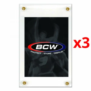 Pack of 3 BCW 4 Screw Standard Card Holder Non Recessed 1-4SNR - Picture 1 of 3