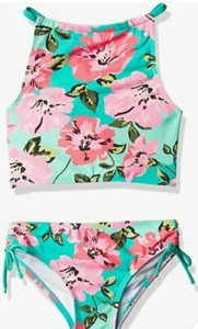 Kanu Surf Girls Flower Power UPF 50 Beach Sport Halter Tankini 2-Pc Swimsuit NWT - Picture 1 of 3