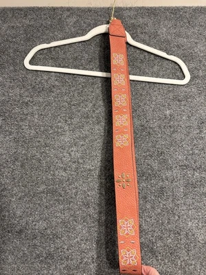 Cinturón de Cuero Tooled 1.5”x 50” Ganchos de Latón Mujer Bordado Flor Campesino Boho Foto 1 de 4