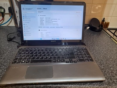 Sony Vaio SVE151G11M 15.6 i5 CPU 6GB Ram, 120GB SSD Windows 11 Laptop - Image 1 of 4