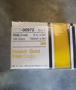 3M Hookit Finishing Gold Film Disc, 00972, 6 in P500 Grade, 100 per box - Picture 1 of 4