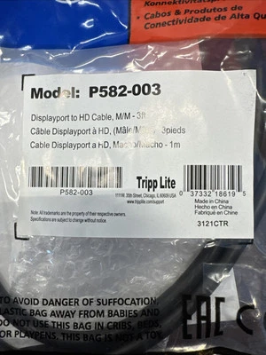 Tripp Lite P582-003 Displayport to HDMI adapter cable M/M 3ft. TAA Compliant - Image 1 of 4