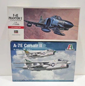 2X LOT 1/72 ITALERI A-7E CORSAIR II + HASEGAWA F-4E PHANTOM II NEW MODEL KITS - Picture 1 of 3