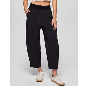 Prana Railay High Rise Pant Women's S Black Relaxed Straight Leg Pull On UPF 50+ - Imagen 1 de 13