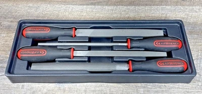 4 Pc. GEARWRENCH Wood Metal Round Flat Triangle Half Round Bastard File Set 8282 - Image 1 of 4