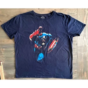 Camiseta Marvel Original Capitán América Gráfica Azul 100% Algodón Adulto Talla XL - Imagen 1 de 6