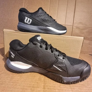 Wilson Men's Rush Pro Ace All Courts Tennis Shoes Black/White UK8.5 Replaced Box - Picture 1 of 12
