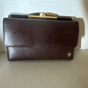 Vintage ETIENNE AIGNER Medium Leather Wallet Kisslock Coin Purse OXBLOOD - Bild 1 von 10