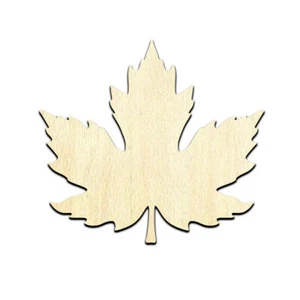 Maple Leaf Cut Out Unfinished Wood Shape Craft Supply - Picture 1 of 6