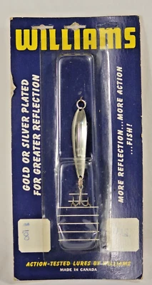 Cuchara de señuelo de pesca Williams enchapada en plata fina paquete sellado Foto 1 de 4