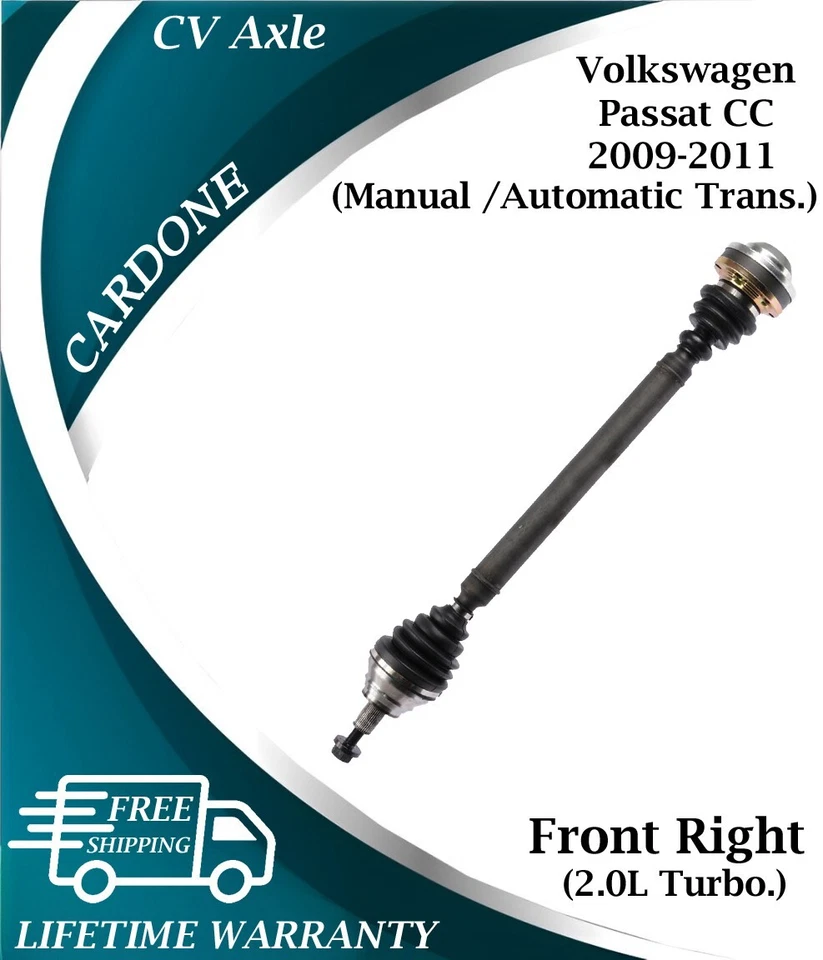 Eje CV delantero derecho Cardone OEM para VW Passat CC 2009-2011 garantía de por vida Foto 1 de 4
