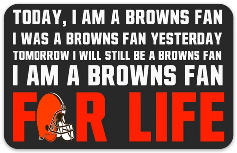 Cleveland Browns "Browns Fan For Life" Quote MAGNET Cover