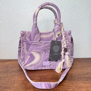 Vince Camuto Bag Tote Orla Tie Dye Lavender Haze Canvas Crossbody Purse Small - Picture 1 of 14