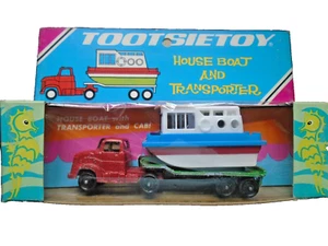 Tootsie Toy 1969 Houseboat & Transporter Vintage & Original MIB Die Cast Metal - Picture 1 of 4
