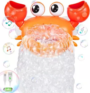 Crab Baby Bath Toys, Rechargeable Bath Bubble Machine for Toddler Easter Basket - Picture 1 of 28