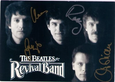 AUTOGRAMM BEATLES REVIVAL BAND  Original Autograph 15x10,5 cm Goldstift sehr gut - Bild 1 von 2