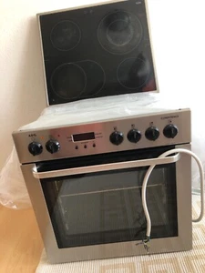 Cerankochfeld und Backofen von AEG Ca 60x60 Metallic - Bild 1 von 2