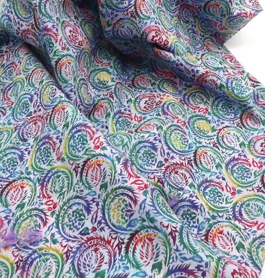 Timeless Treasures Island C4370 Fabric 1 Yd Waves Multicolor Flowers Leaves - Image 1 of 4