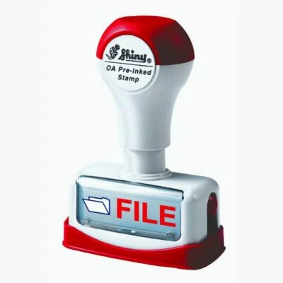 FILE Two Color Preinked Title Stamp by Shiny (TEN025) - Image 1 of 2