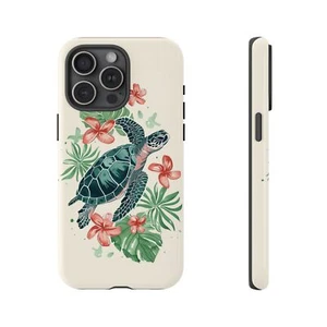 Tropical Turtle Island Flower Phone Case for iPhone, Samsung Galaxy, Pixel - Picture 1 of 175