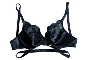 Vintage 80s/90s Vanity Fair Second Skin Black Bra 36B #75-137 NWOT Strap HOT - Picture 1 of 8