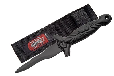 Deadly Kris Blade Spider Dagger Boot Knife - Black w/ Nylon Sheath - Image 1 of 2
