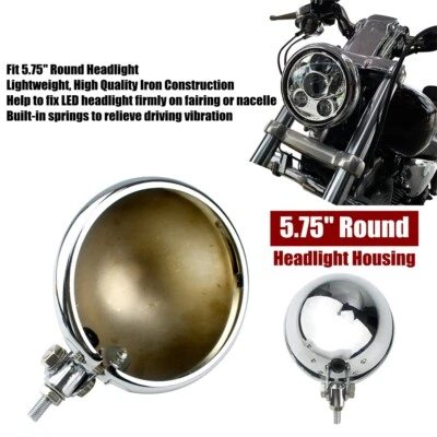 For Harley Cafe Racer Chopper Bobber 5.75" Headlight Housing Light Bulb Bucket — 第 1/4 张图片