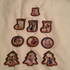 Vintage Lot Of 10 Hummel Christmas Ornaments Pressed Paper Mache 2.75”-3”