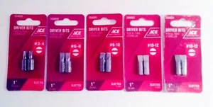 ACE 1" Slotted Driver Bit Size's # 3-4, 6-8, 8-10, (2)10-12 New - Picture 1 of 1