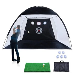 Golf Net 10x7ft Golf Practice Net and Mat for Backyard Home Training - Picture 1 of 7