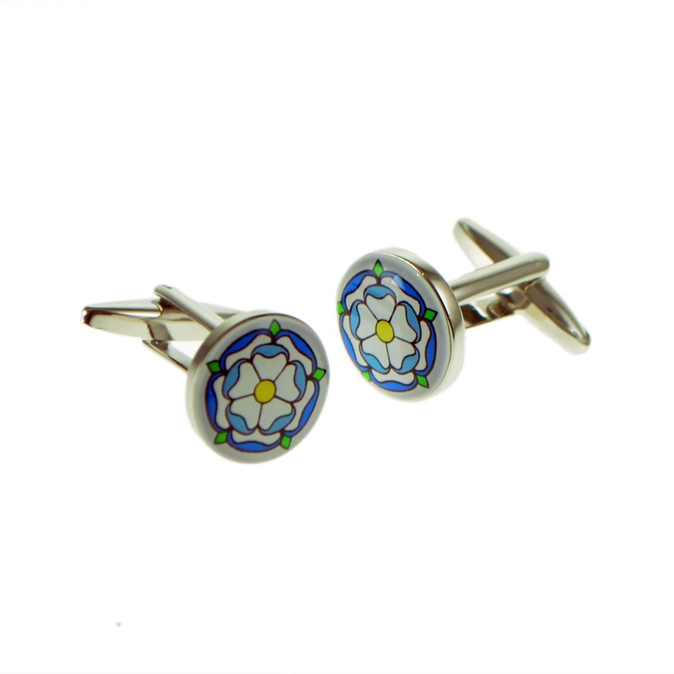 Light Blue Accents Tudor Rose Cufflinks Presented in a Box X2BOC195 Foto 1 de 1