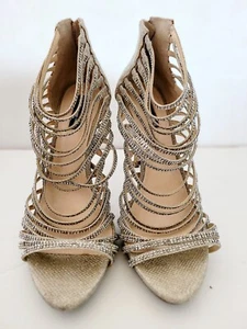 INC International Concepts Womens open toe rhinestone heels Sz 11 - Picture 1 of 9