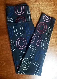 SoulCycle High Waist Longline Logo Legging Size Small Colorful & Really Cute! - Picture 1 of 6