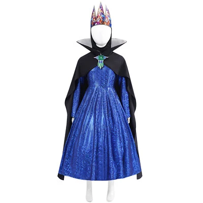 Kids Snow White Cosplay Grils Costume Adult Evil Queen Dress Cloak Crown  - Image 1 of 4
