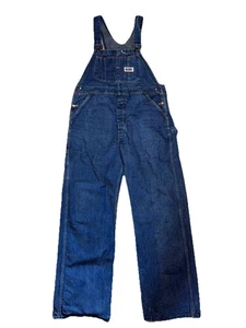 Vintage 70s JCPenny Big Mac Square Bak Denim Overalls Size 42x30 USA Made - Bild 1 von 6