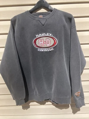 Vintage Harley Davidson Sweatshirt Crewneck USA 90s Faded Distressed Mens L - Image 1 of 4